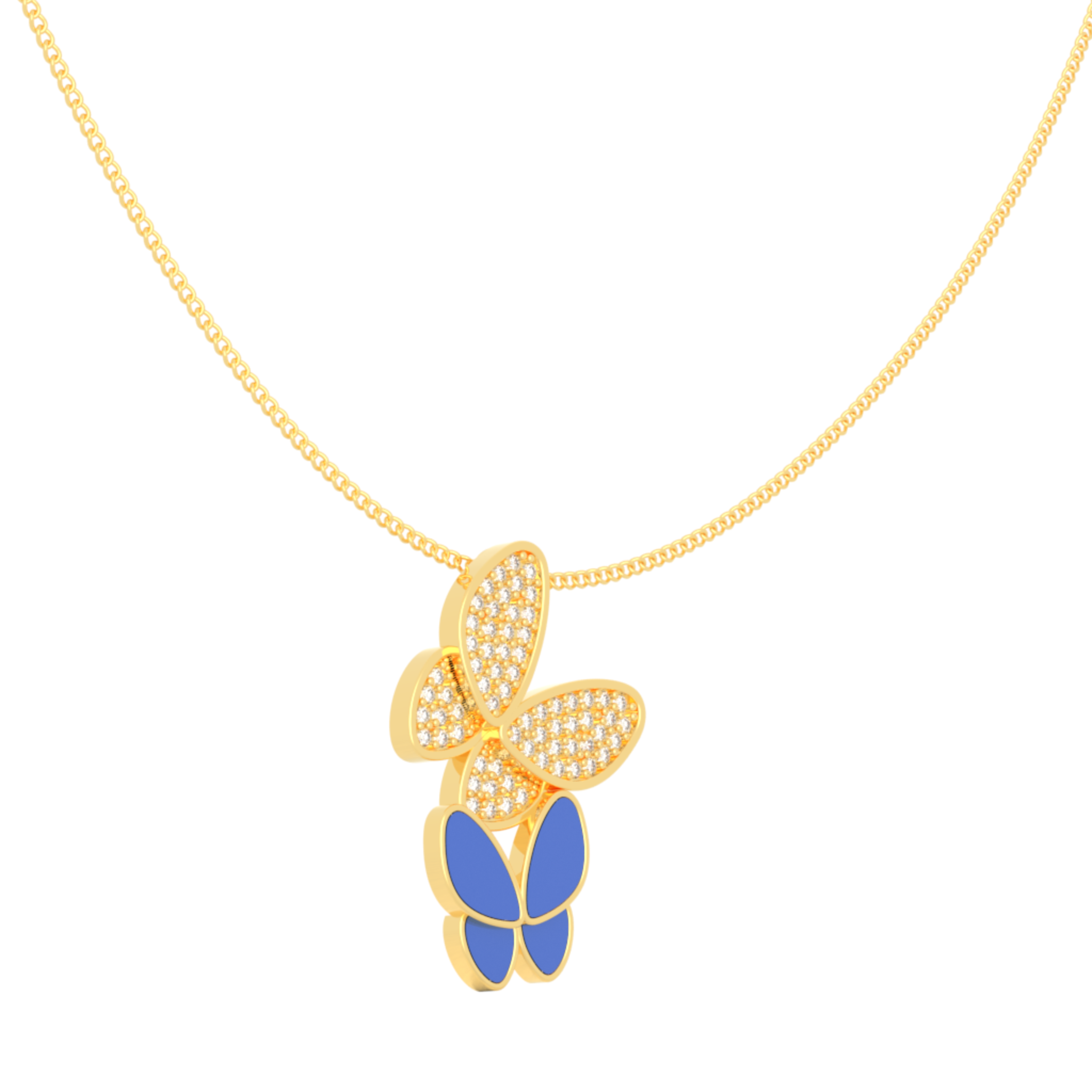Winged Fly Charm With Chain, Hallmarked 925 Sterling Silver